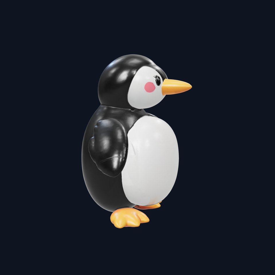 Inflatable Penguin Toy Model Pack for D Rendering